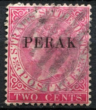 Perak 1884 Straits Settlements Overprint On 2c Rose,  Sg 20,  Cv £55