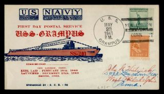 Dr Who 1941 Uss Grampus Navy Submarine Commissioned Prexie C122305