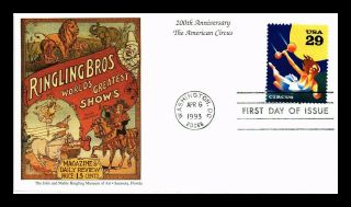 Dr Jim Stamps Us 200th Anniversary American Circus First Day Cover Mystic