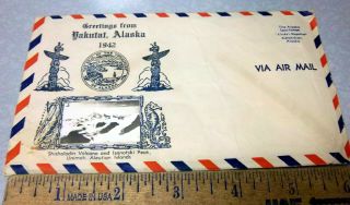 Alaska Letter Envelope Cover,  1942 Yakutat Alaska,  Aleutian Islands Small Photo