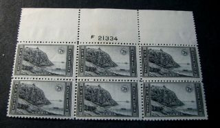 Us Plate Blocks Stamp Scott 746 Great Head,  Acadia Park Mh 1934 L223