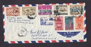 Vietnam 1965 Multi Franked Airmail Cover To The Usa 2