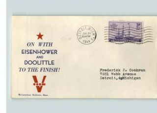 World War Ii Patriotic " On With Eisenhower And Doolittle To The Finish " 1944 P