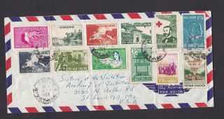 Vietnam 1963 Multi Franked Airmail Cover To The Usa 1