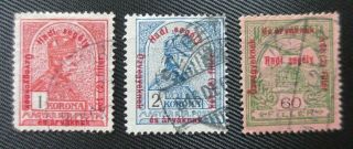 Hungary 1915 - 16 Uh Semi - Postal Charity Stamps Sc B49 - 50 & 52 From Quality Album