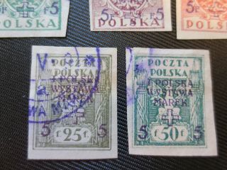 Poland Imperforate Semi - Postal Charity Overprinted Stamps 1919 SC B1 - 5 UH 4