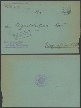 Austria Wwi 1916 - Registered Field Post Cover 34829/16