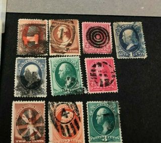Fancy Cancel Us Postage Stamp Lot 1800s 1900s
