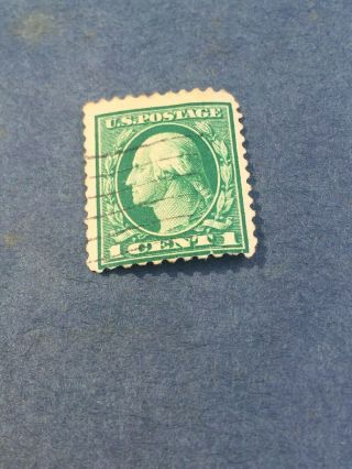 1912 - 1922 GREEN George Washington RARE One 1 Cent Stamp U.  S.  Postage U.  S.  A. 4