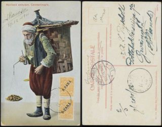 Russia Levant Turkey Constantinople Postcard To Netherlands 1911