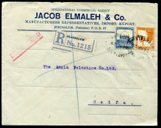 Palestine 1927 - 45 Pictorials On 3 Envelopes,  All Registered From Jerusalem