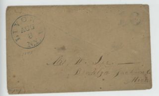 Mr Fancy Cancel Stampless Livonia Ny Brooklyn Mich Large 10 Cvr 253