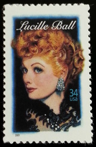 2001 34c Lucille Ball,  Legends Of Hollywood Scott 3523 F/vf Nh