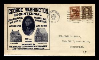 Dr Jim Stamps Us Washington Bicentennial Fdc Cover Schenectady York