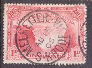 Rhodesia Bsac Postmark / Cancel " Melsetter S.  Rhodesia " 1905 On 1d Falls
