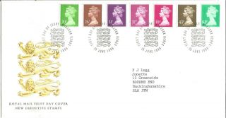 Royal Mail Fdc Definitive Stamps 1996 20p 26p 31p 37p 39p 43p 63p Z9288