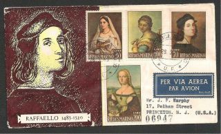 Sc.  550 - 53 On Vf Fdc To Usa - Raphael / Painters