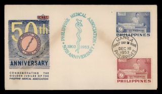 Dr Who 1953 Philippines Medical Association 50th Anniversary Fdc C125740