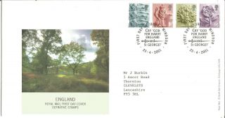 England - Royal Mail Fdc Definitive Stamps 2001 1st & 2nd Class,  E & 65p Z9338