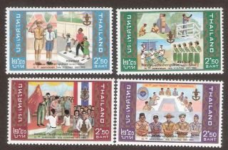 1986 Thailand Thai Boy Scout 75th Anniversary Stamp Set Scott B61 - B64 Vf Mnh