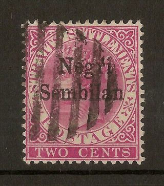 Negri Sembilan 1891 Opt On Straits Sg1 Fine