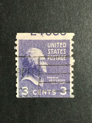 Gandg Us Stamp 842 Jefferson 3c Coil Error Partial Plate