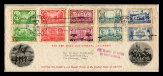 Dr Jim Stamps Us Army Navy Heroes Air Mail Special Delivery Combo Legal Cover