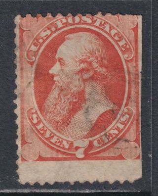 United States Scott 160 1873 7¢ Orange Vermilion Stanton Scv $90