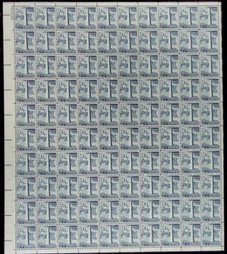 Us Stamp - 1959 2 1/2c Bunker Hill - 100 Stamp Sheet - Scott 1034