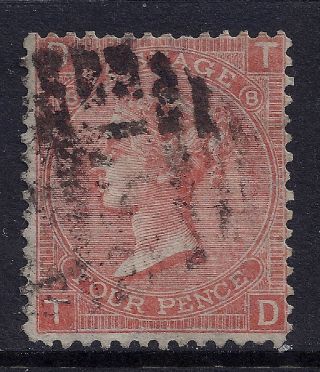 1866 Gb Sg94 Qv 4d Vermillion Plate 8 Letters 