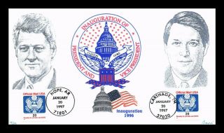 Dr Jim Stamps Us Clinton Gore Inauguration Event Cover Combo Hope Carthage