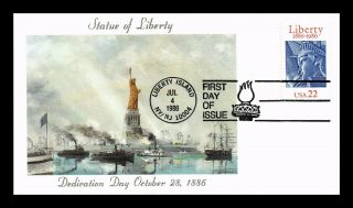 Dr Jim Stamps Us Statue Of Liberty Centennial Fdc Cover Pictorial Cancel