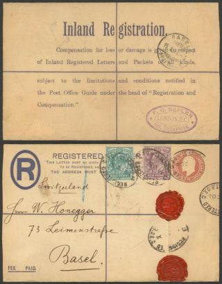 Gb 1904 - Registered Stationery To Basel Switzerland 31766/21