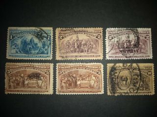 6 Us Stamps,  Scott S 230,  2x 231,  2x 234,  & 237,  1893 Columbian Expo.  Iss.