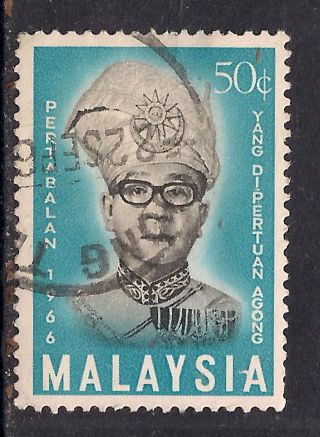 Malaysia 1966 50 Ct Black & Blue Stamp Sg 34.  (b866)