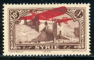 Syria Mh Air Post Selections: Scott C33 10pi Violet Brown Red Airplane Cv$2,