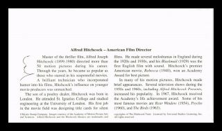 DR JIM STAMPS US ALFRED HITCHCOCK FILM DIRECTOR HOLLYWOOD LEGEND FDC COVER 2