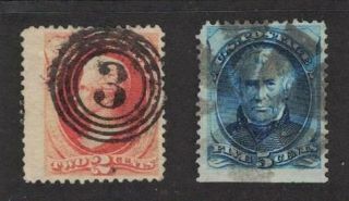 Large Banknotes Sc 183 & 185 Well Centered Fancy Cncl.