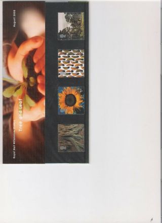 2000 Royal Mail Presentation Pack Tree And Leaf Decimal Stamps