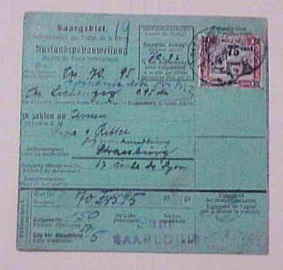 Saar Mixed France 1924 On Packet Cards Saarlouis B/s Strasbourg