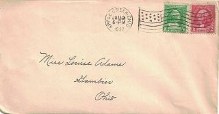 1932 Apple Creek,  Ohio Flag Cancel {late Date Of Use} On Cover