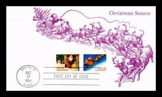 Dr Jim Stamps Us Christmas Combo First Day Cover Santa Idaho Kmc Venture