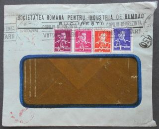 Romania 1942 Cover Sent From Bucharest To Germany Franked W/ 4 Perfins