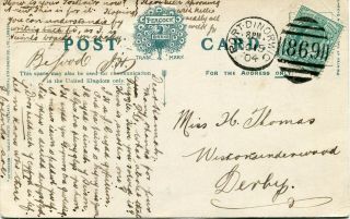 1904 - Great Britain - Postcard To Derby Ex " Port Dinorwic ",  Caerns