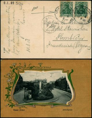 C017 Germany Postcard France Essen Plombieres 1908