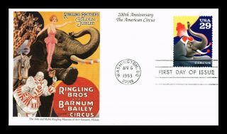 Dr Jim Stamps Us Ringling Barnum Bailey Circus Elephant Mystic Fdc Cover