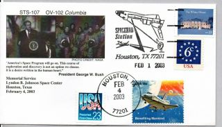 Space Shuttle Sts - 107 Tragedy 2/2/2003 & Houston Memorial 2/4/2003 Cancels