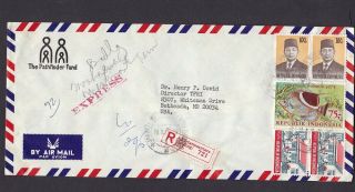 Indonesia 1976 Multi Franked Registered Airmail Cover To The Usa 295 Rate