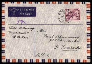 Mayfairstamps Switzerland 1952 St.  Gallen To St.  Louis Missouri Air Mail Cover W