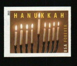 2013 46c Hanukkah,  Candles,  Imperforate Scott 4824a F/vf Nh